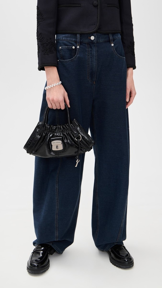 Marc Jacobs The Croc Cristina Small Satchel Ruched Crossbody Bag