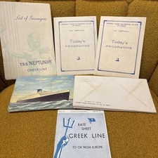 1951 T.S.S. Neptunia Steam Ship Lot ,11 Postcards Programme Book Passenger List