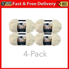 Mainstays Sparkle Chenille Super Bulky White Yarn 31.7yd 4-Pack 100% Polyester