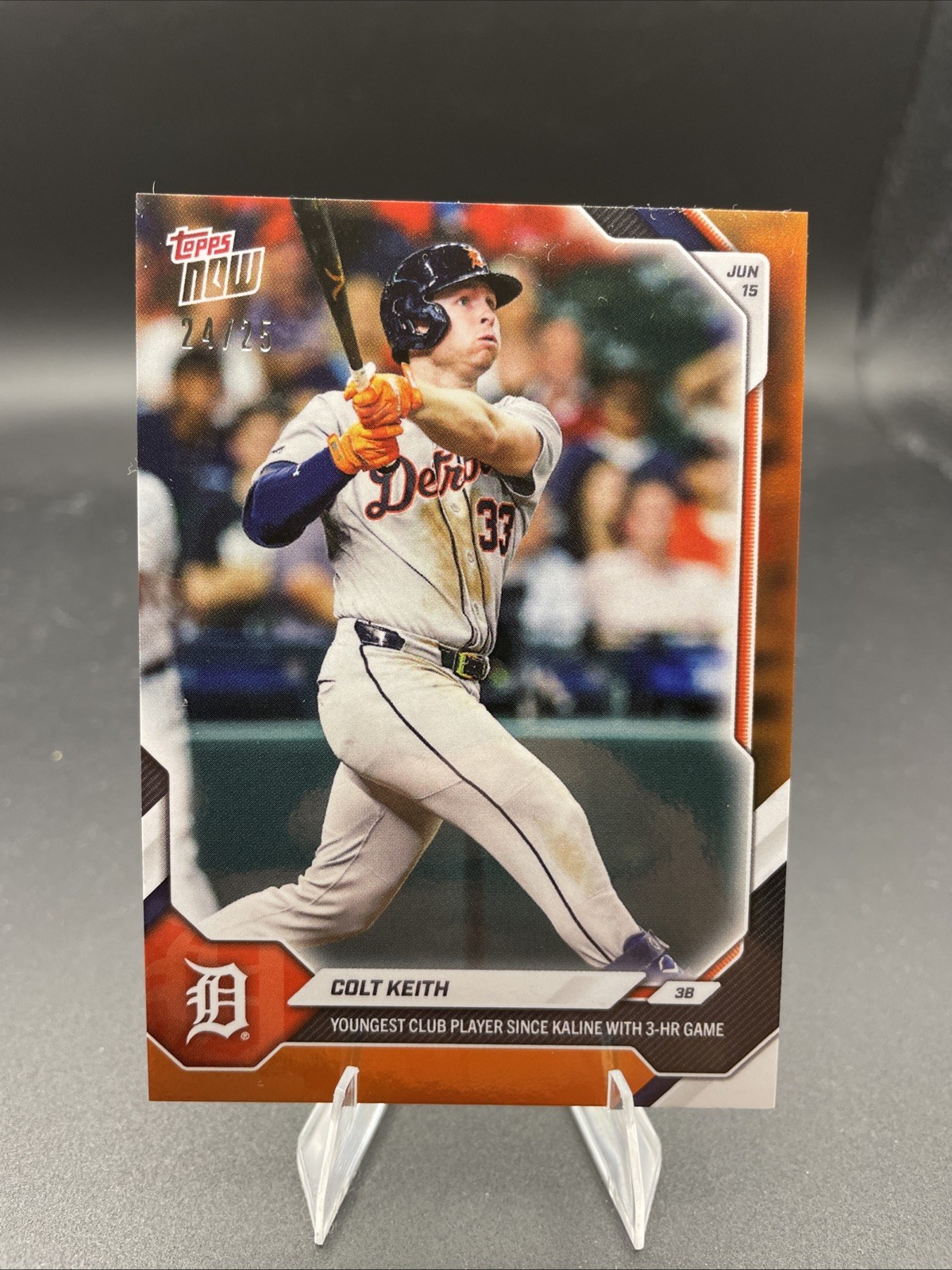 Colt Keith - 2026 MLB Topps NOW #338 - DETROIT TIGERS 3 HRS YOUNGEST Orange /25