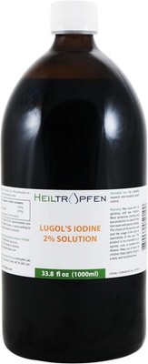 2% Lugols Iodine Solution | 33.8 Fl Oz - 1000 ml | Third-Party Tested | Pharma