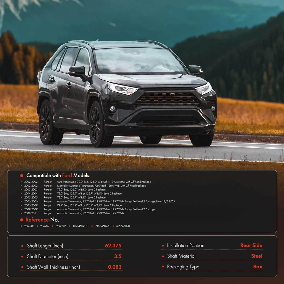 Conjunto de eje de transmisión trasero para Ford Ranger 2002-2011 4x4 cabina extendida Foto 2 de 4