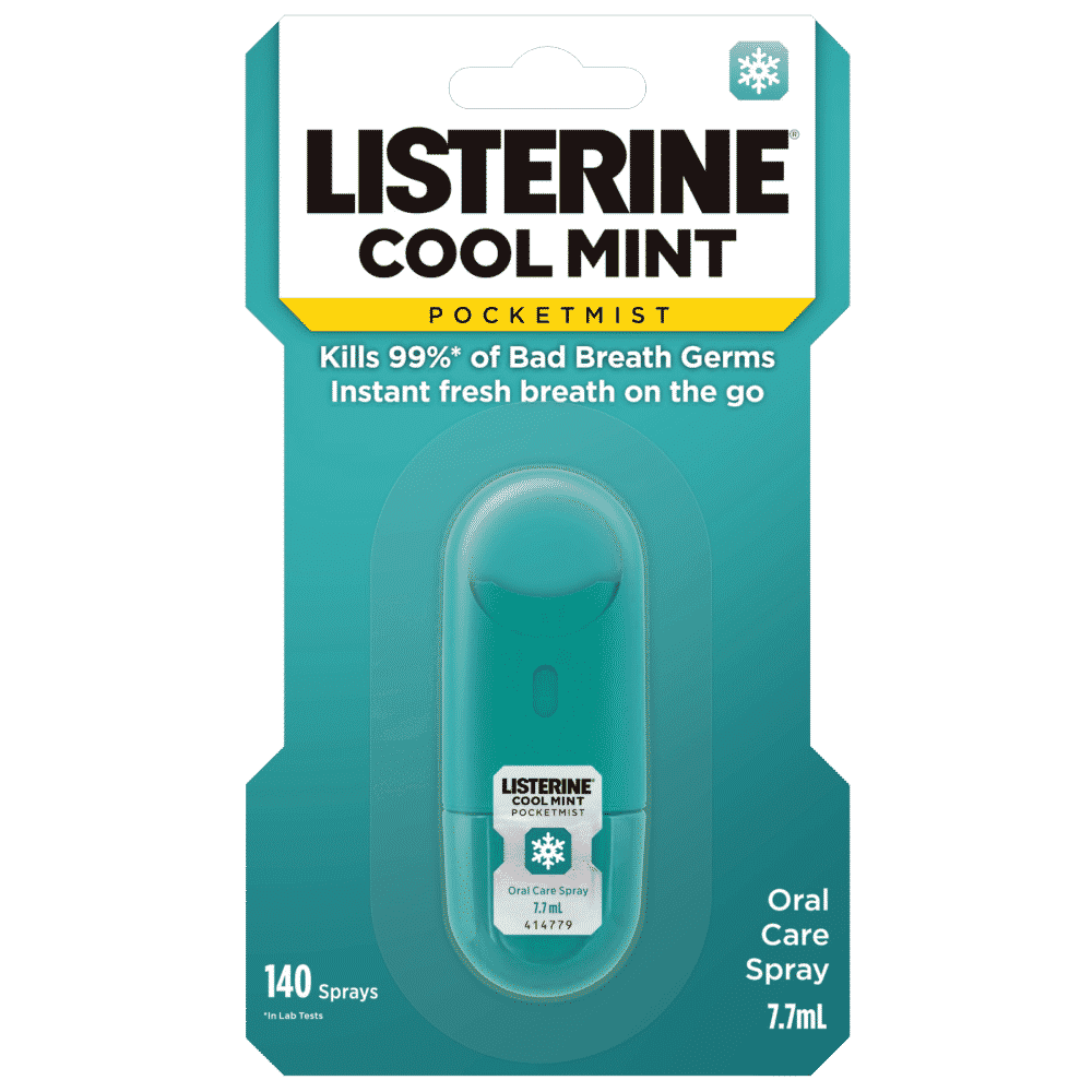 Listerine PocketMist Cool Mint Oral Care Spray Bad Breath Germs
