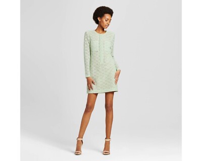 Victoria Beckham Lace Mint Green Long Sleeves Lined Cocktail Dress Size XS  | eBay