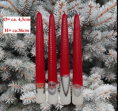 Adventskalender-Kerze 24 Tage Kerze  (Ø 4,5 x H 36cm) Adventskalender Tageskerze