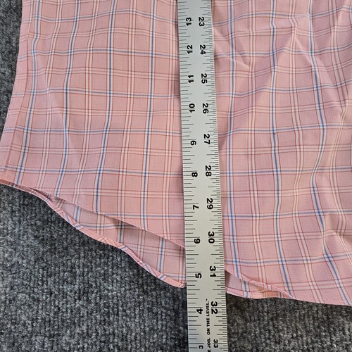 Brooks Brothers 346 Shirt Mens Large Pink Plaid Short Sleeve Button Up - Picture 3 of 8