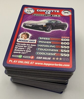 BBC Top Gear Turbo Challenge Series 2 EXTRA Cards Complete Common Base Set -Mint