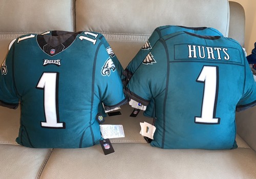 Philadelphia Eagles Jalen Hurts NFL Jersey PLUSHIE PILLOW Throw-Green-NEW W TAGS - Picture 5 of 15