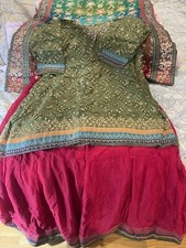 Indian Pakistani Festive Party Wedding Dress Gown L k Heavy Work Size Small