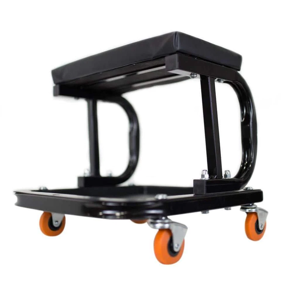 Bandeja de herramientas de asiento enredadera mecánica WEN taburete de taller capacidad 250 lb negro Foto 4 de 4