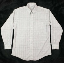 Brooks Brothers 346 Mens Button Dress Shirt 16 1/2 Purple Plaid B2
