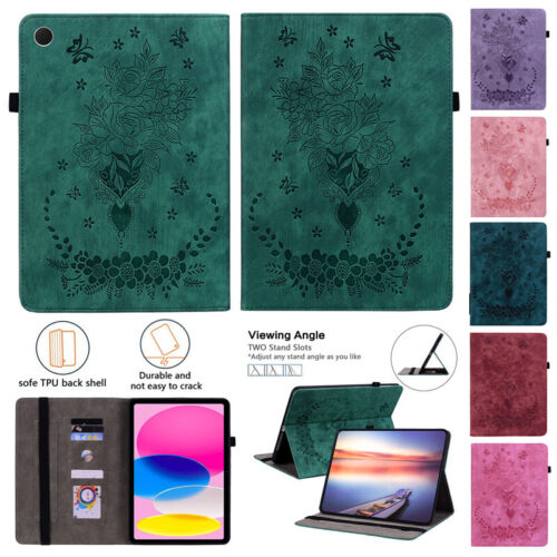 Fr Samsung Galaxy Tab A7 A8 S6 Lite S7 S8 Tablet Wallet Leather Stand Case Cover - Afbeelding 1 van 84