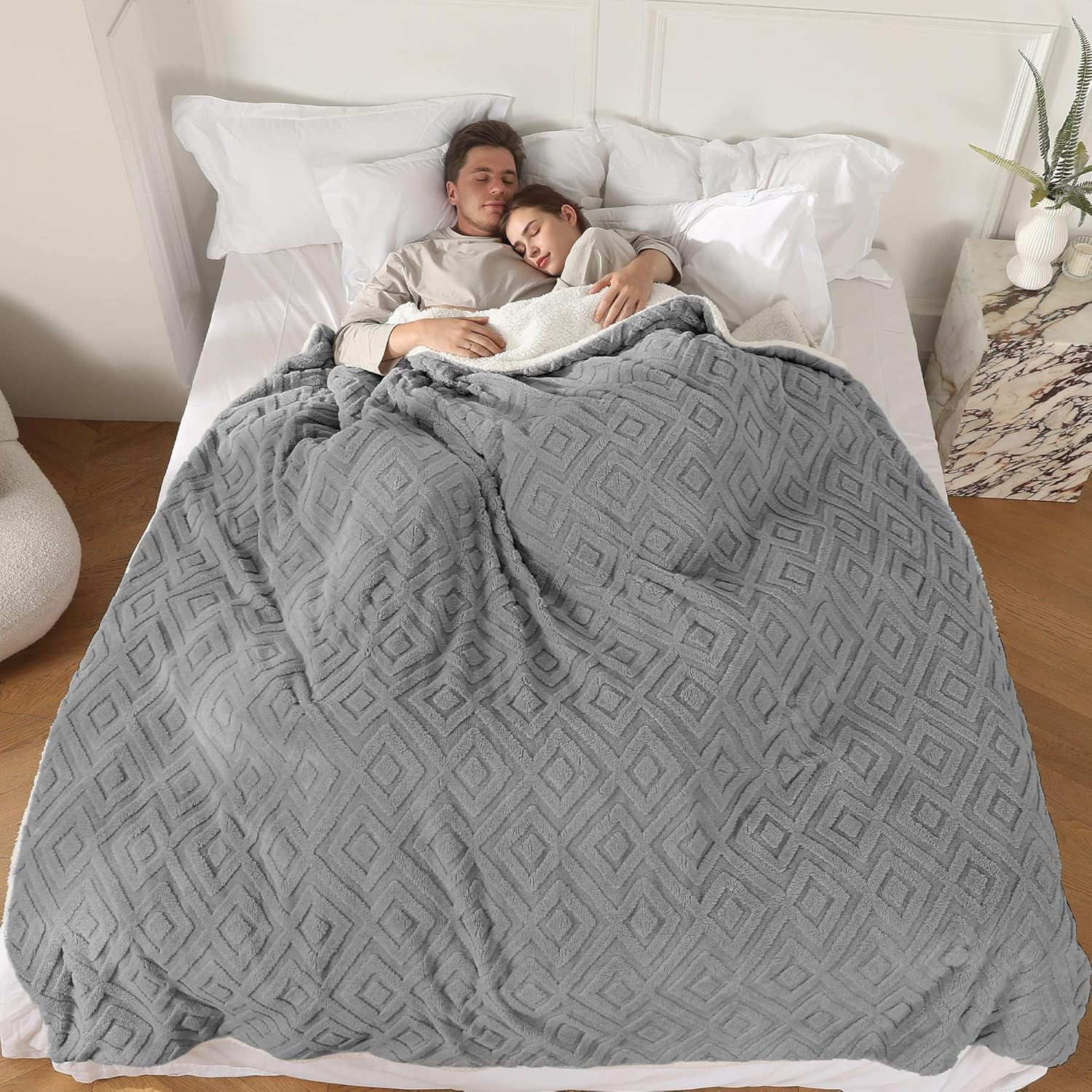 Queen Size Heated Electric Blanket with Dual Controls & 5 Heat Settings