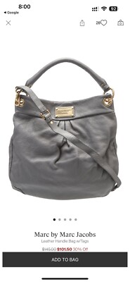 バッグ Marc jacobs Classic Q Hillier Hobo 2way Marc by Marc Jacobs Classic Q Hillier Hobo Bag Gray | eBay