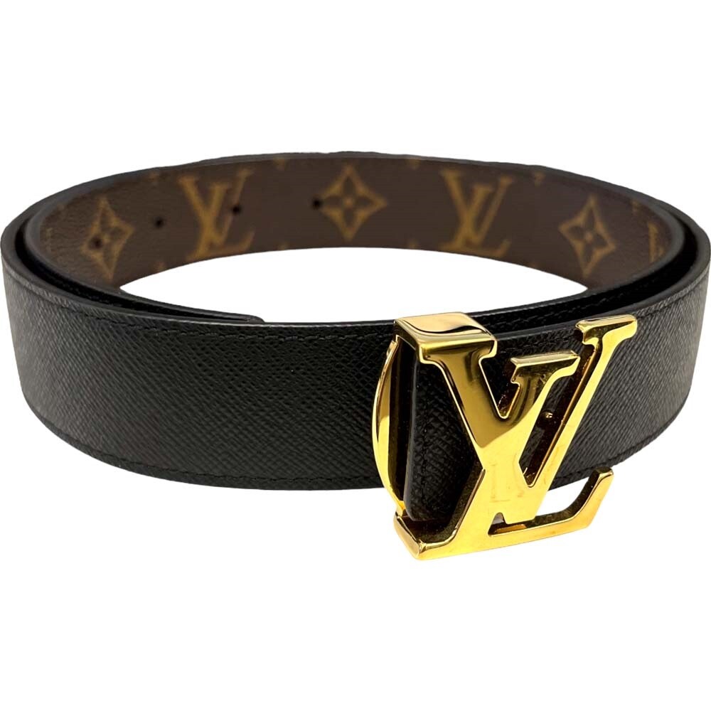 LOUIS VUITTON Belt Brown Black Reversible Santur LV Initials LOUIS VUITTON Belt Brown Black Reversible Santur LV Initials