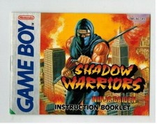 Gameboy Shadow Warriors Instructions Only