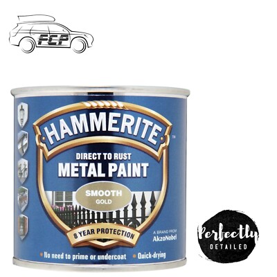 HAMMERITE Direct To Rust Metalllack Smooth Gold 250ml
