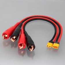 RC Battery XT60 to 50A High Current Alligator Clips 10AWG 1FT Charging Cable