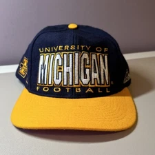 Michigan Wolverines Football Hat Cap VTG 90'S Apex One Big Spellout Logo NCAA