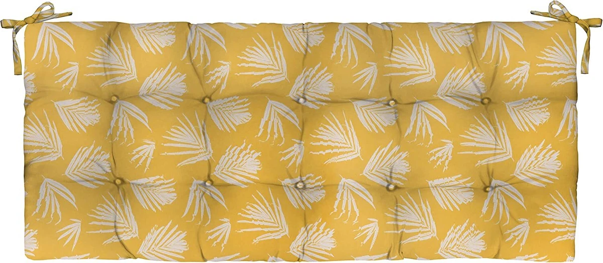 Tufted Outdoor Cushion for Bench, Swing, 5 Sizes, Shade Spice Yellow  Abstract