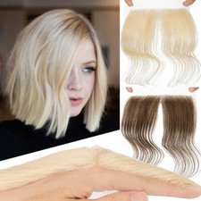 Full Lace Cover-up Remy Human Hair Piece Patch Front Hairline Hand-Tied Topper