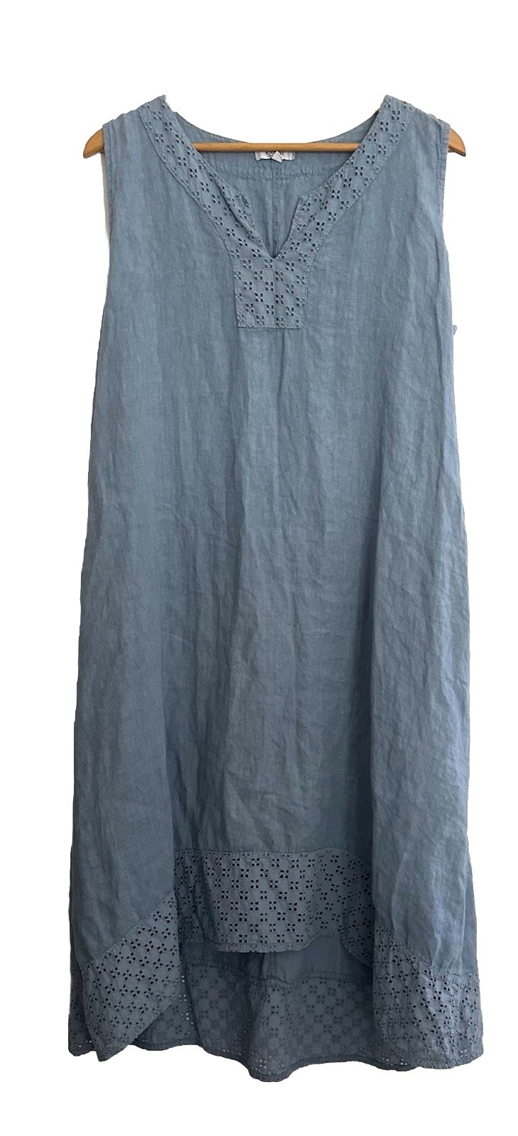 ROSEMARINE Linen Bubble Hem Midi Dress
