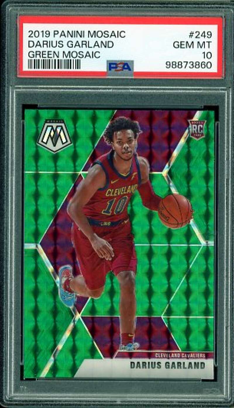 Darius Garland Rookie Card 2019-20 Panini Mosaic Green Mosaic #249 PSA 10