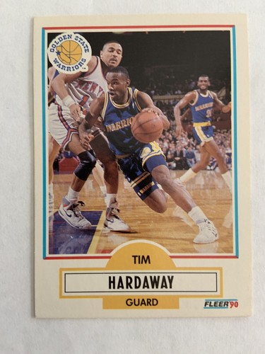 1990 91 Fleer Basketball Card 63 Tim Hardaway Rookie Card Golden 