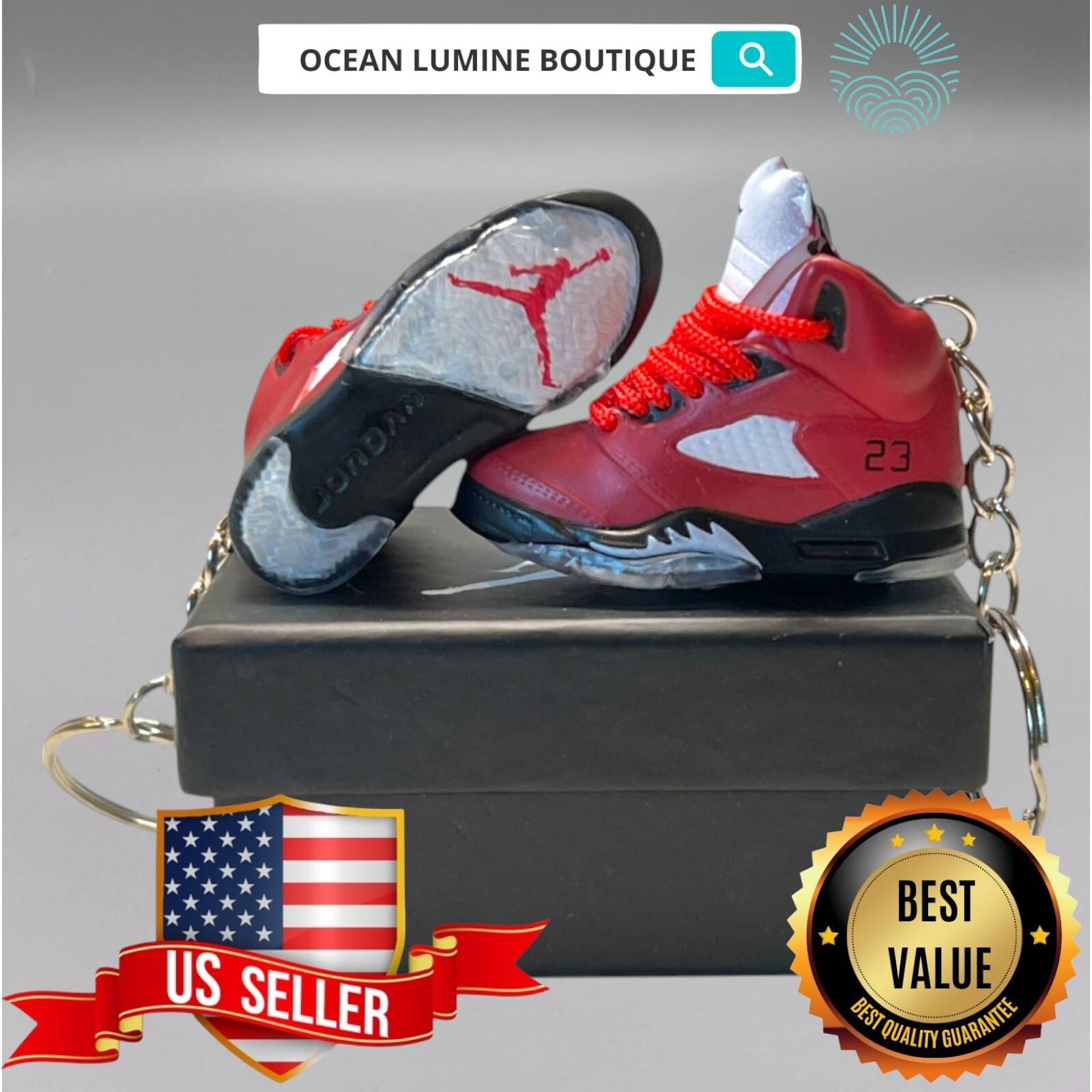 Air Jordan 3D Mini Sneaker Keychain, Shoe Keyring Shoe Box, Display Box Option