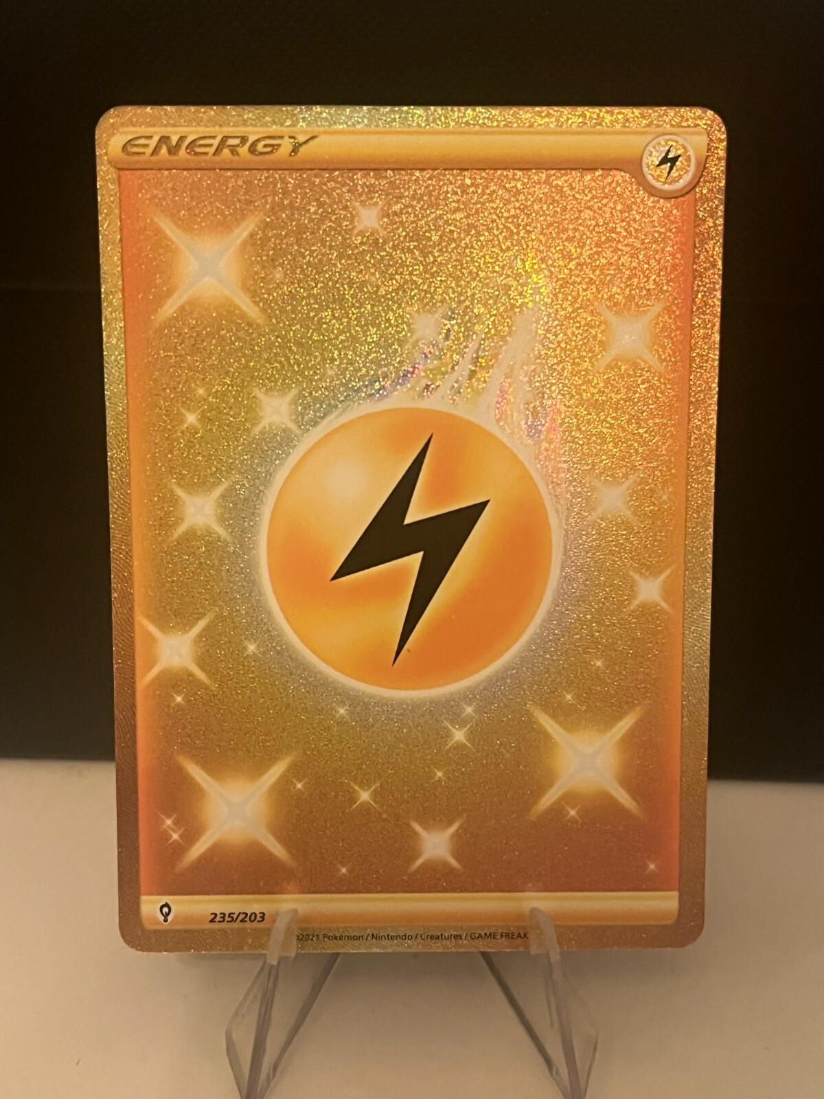 Pokémon TCG Lightning Energy Evolving Skies 235/203 Holo Secret Rare