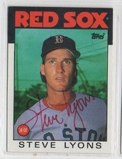 Steve Lyons 1986 Topps signed auto autographed card Red Sox