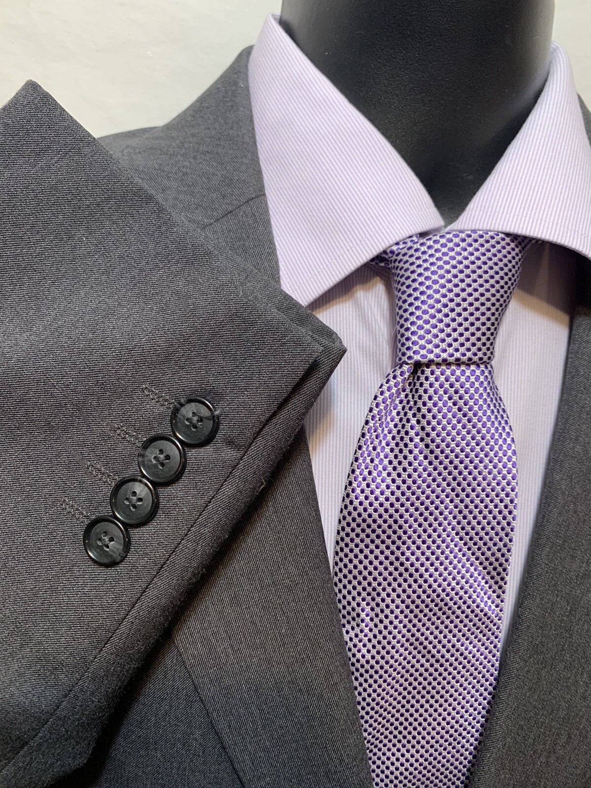 Stafford Men’s 42R Blazer Gray Solid 3 Button Wool Blend