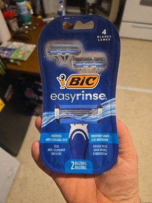 BIC Mens EasyRinse Anti-Clogging 4 Bladed Razors (2ct per pack) 3 PACKS