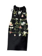 Ted Bake r Size 3 Floral Bodycon Midi Sleeveless Dress