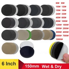 60 -10000 Grit 6 Inch Round Sandpaper Sanding Disc 150mm Wet & Dry Flocking Disc