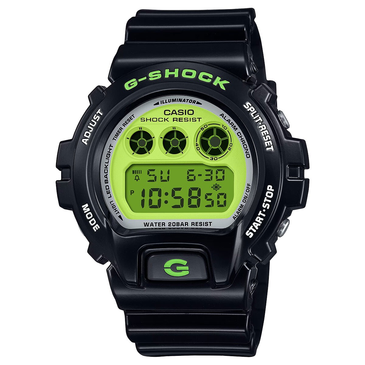 CASIO／G‐SHOCK Crazy Colors／DW-6900PL 時計 WHT 耐衝撃構造 20気圧防水