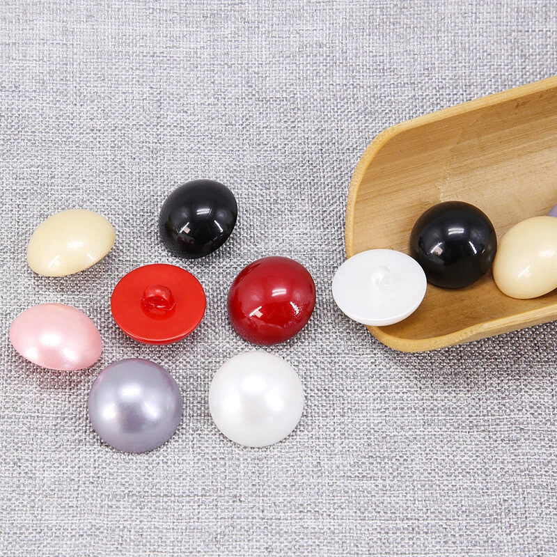 6X DIY Round Buttons Faux Pearl Material Sewing for Costume Sweater Craft Decor - Image 2 of 4