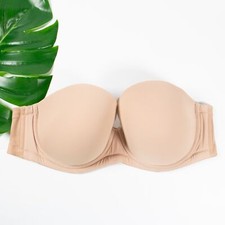 Wacoal Bra 32DDD Red Carpet Convertible Strapless Contour Solid Beige 854119 EUC