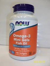 Omega-3 Mini Gels Fish Oil (Molecularly Distilled) 1,000 mg 180 Mini Softgels