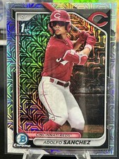 Adolfo Sanchez Cincinnati Reds 2024 Bowman Chrome Prospects Mojo Refractors