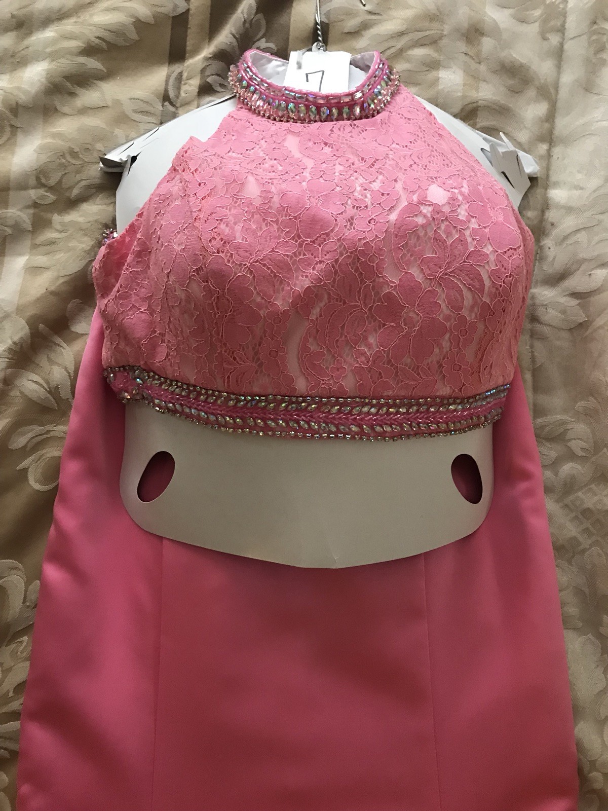 Sexy Pink Two Piece Prom Dress,Pink Bridesmaid Dress cc1246 main image 1
