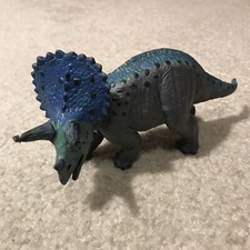 Triceratops Dinosaurs Gray Blue Toy Action Animal Figure 1996 Vintage Safari Ltd