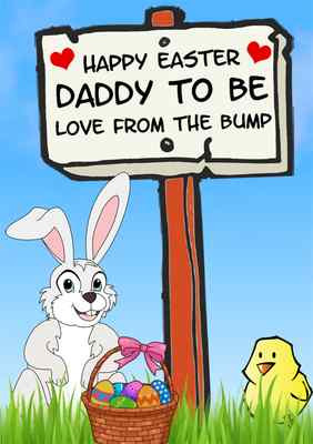 Bump Frohe Ostern Grußkarte Mama Papa vom Bauch sein Mama Papa PIDEB2