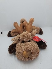 Russ Berrie Antlers Glitter Reindeer 11" Floppy Bean Bag Plush Animal NOS NEW