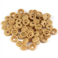 SMALL PLASTIC HINGED SCREW COVER CAPS WHITE YELLOW BLACK BLUE BROWN 6g/8g Gauge