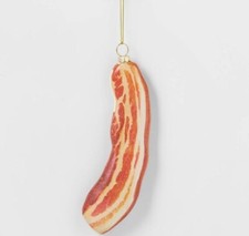 Bacon Christmas Tree Glass Ornament