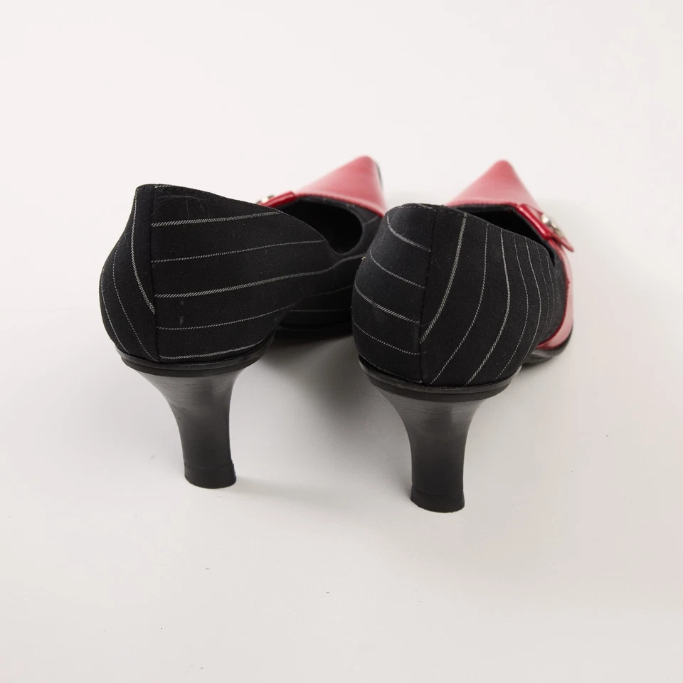 Casadei Gatito Tela Cuero Punta Tacones Talla 38.5 EU / 8.5 US Foto 4 de 4