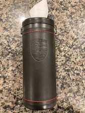 PORSCHE DESIGN FACTORY (OEM) ORIGINAL LEATHER TISSUE DISPENSER FOR CUP HOLDERS!!