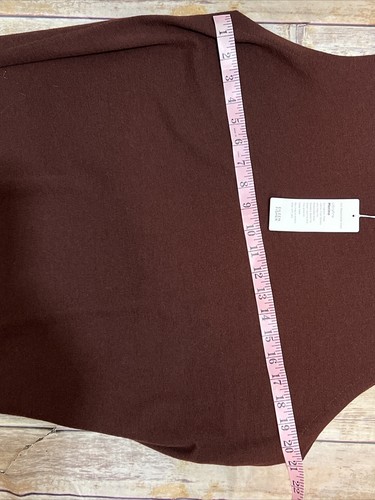 Top senza maniche girocollo lana merino Eileen Fisher marrone scuro taglia L nuovo con etichette $198 - Foto 6 di 7