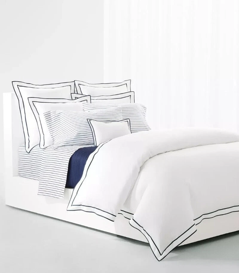 Brand New Ralph Lauren California King Sheet Set Stripe Color Navy - Image 2 of 4